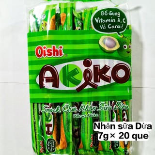 Sỉ 1 Thùng Snack Que Oishi Akiko đủ vị (Hoặc tự Mix) Thùng 10 Bịt × 20 Que, Trọng lượng 140g(Lưu ý: Vị Dâu 10 que)