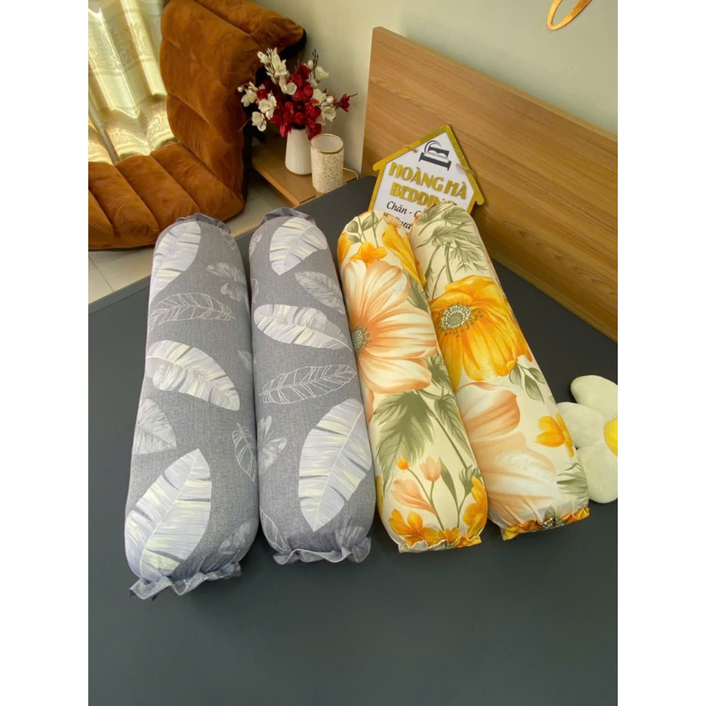 4 CÁI VỎ GỐI ÔM KHÓA KÉO - Không kèm ruột gối, chất vải thun lạnh, không xù lông  35 x100cm