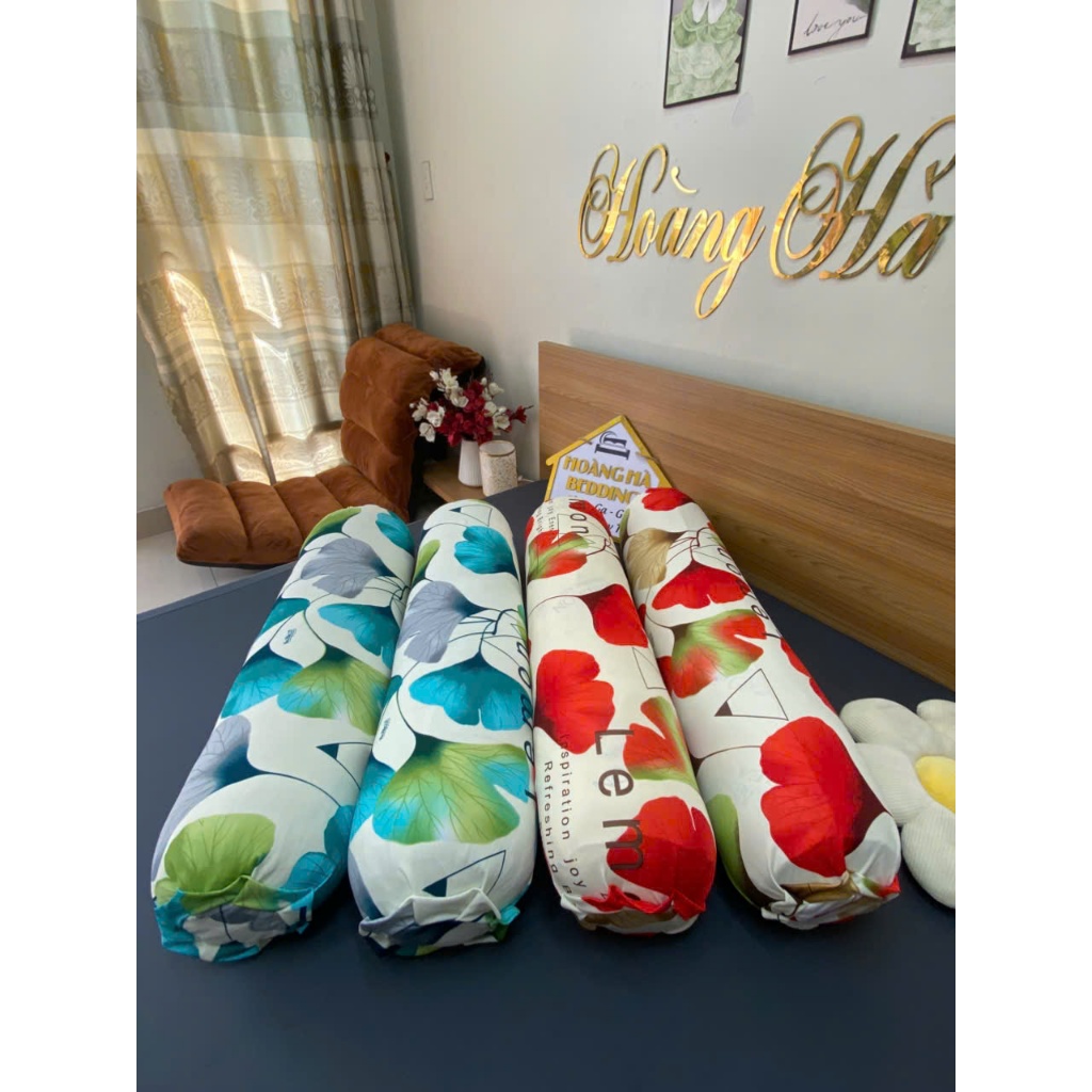 4 CÁI VỎ GỐI ÔM KHÓA KÉO - Không kèm ruột gối, chất vải thun lạnh, không xù lông  35 x100cm