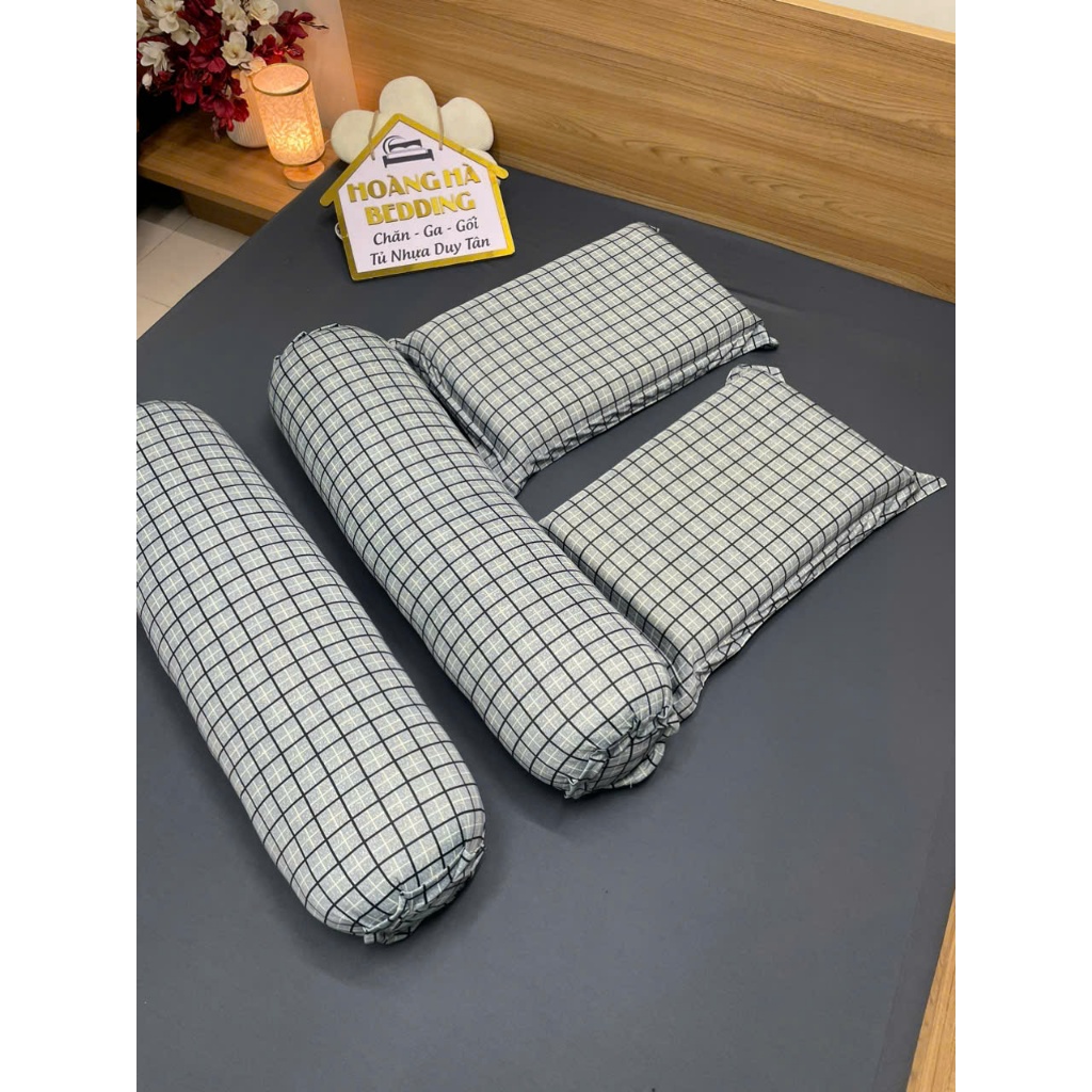 Combo 4 vỏ gối gồm (2 vỏ gối đầu dạng tách miệng, 2 vỏ gối ôm khóa kéo), vải thun lạnh, không bao gồm ruột gối