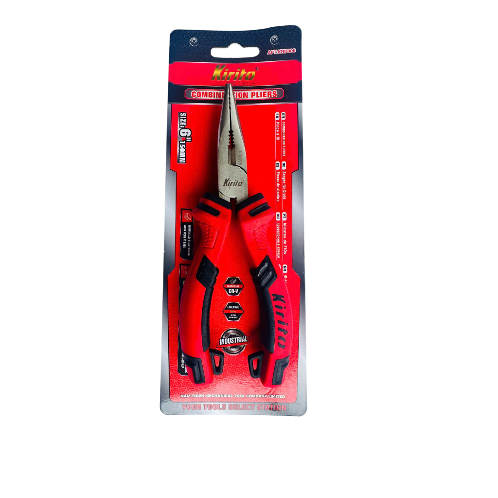 Kìm Mũi Nhọn Kirito Japan 6 Inch 8 inch - Thép CR-V Không Gỉ, Cứng Rắn, Chống Trơn Trượt