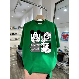 Áo thun hoạt hình Mickey Mouse MK24 unisex nam nữ form rộng 100% cotton