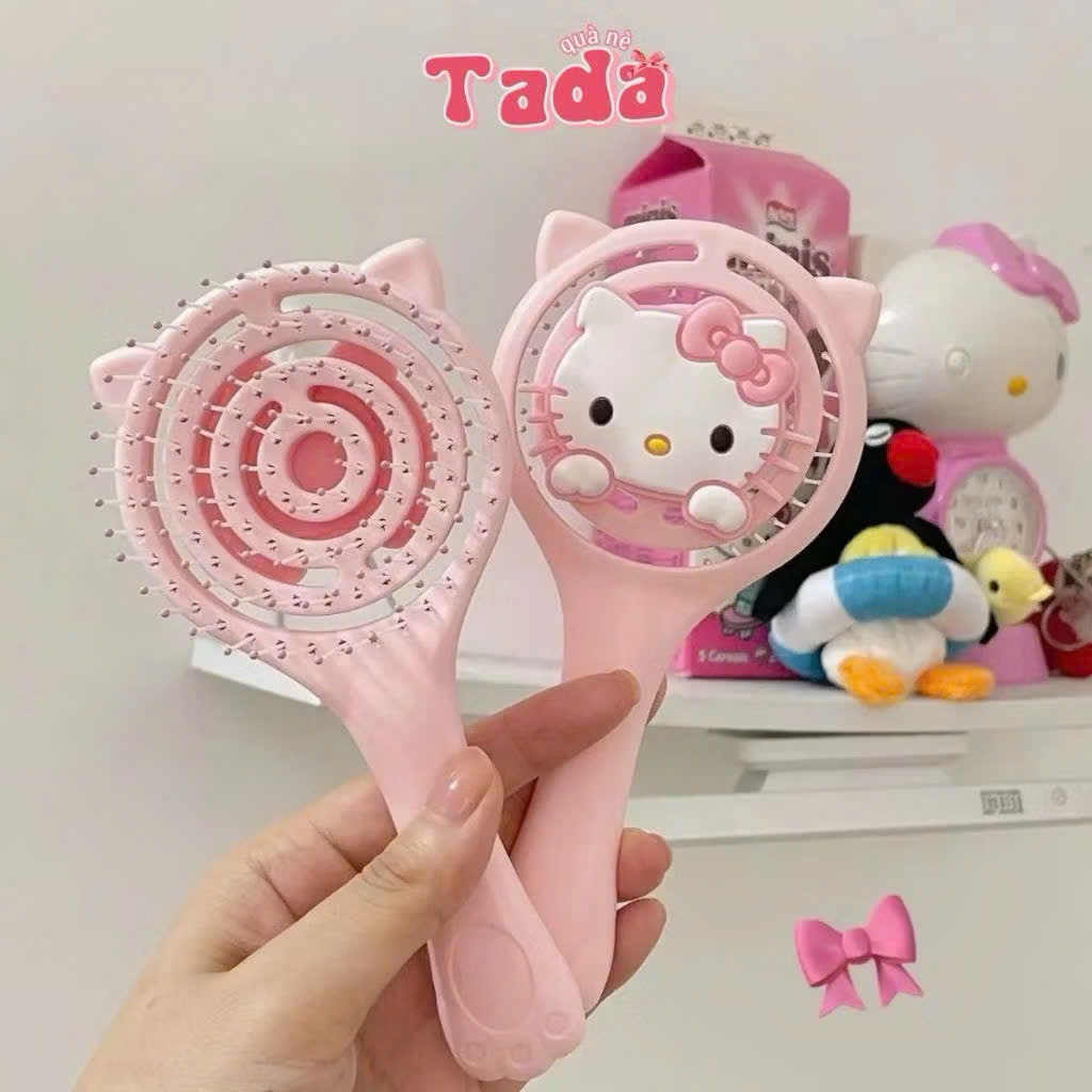 Lược mini cầm tay hello kitty lược gỡ rối tiện lợi