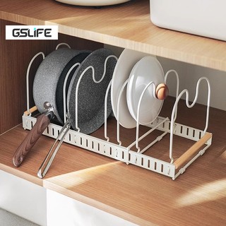Gslife Kệ Nhà Bếp 2 Trong 1,Giá Úp Nồi + Đỡ Nắp Vung, Giá Úp Xoong Chảo Gọn Gàng Tiết Kiệm Không Gian Bếp