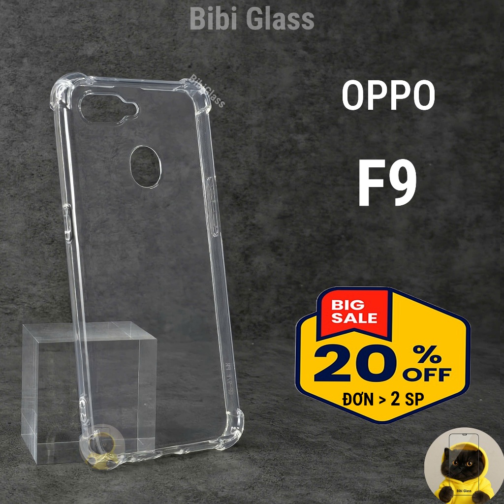 Ốp lưng OPPO F9 silicon trong suốt dẻo cao cấp chống sốc bảo vệ điện thoại toàn diện viền vuông