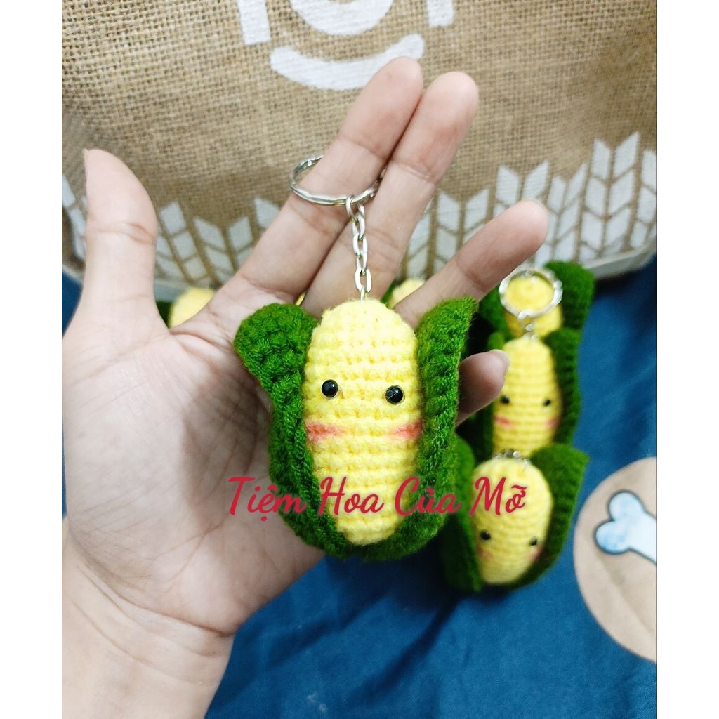 Móc Khoá Bắp Ngô Xinh Xắn , Móc Khoá Len Handmade