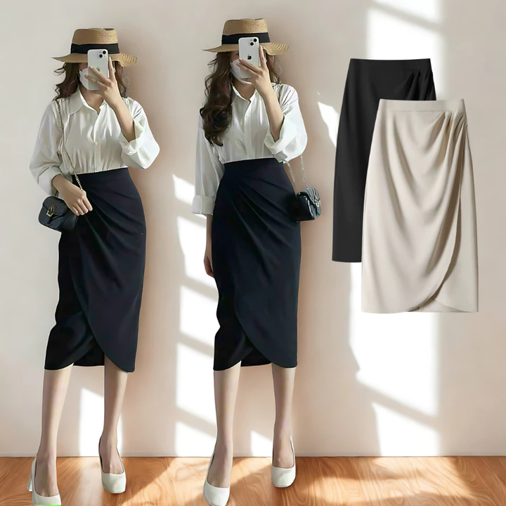 Chân váy xếp ly cạp chéo Oxatyl V01 váy công sở chân váy kiểu điệu mặc đi làm dấu bụng dưới