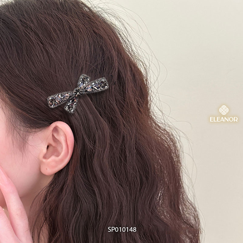Kẹp tóc nữ Eleanor Accessories hình nơ đính đá phụ kiện tóc kẹp tóc mái 10148