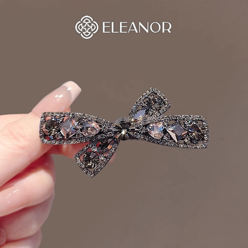 Kẹp tóc nữ Eleanor Accessories hình nơ đính đá phụ kiện tóc kẹp tóc mái 10148