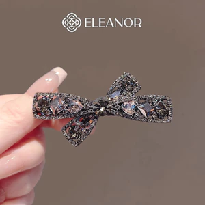 Kẹp tóc nữ Eleanor Accessories hình nơ đính đá phụ kiện tóc kẹp tóc mái 10148