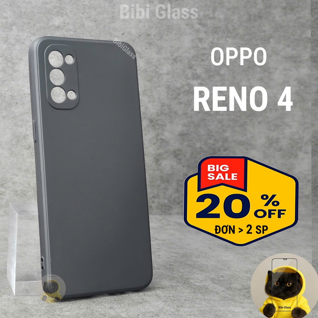 Ốp lưng Oppo Reno 4, Reno4 4G 5G bảo vệ cam điện thoại toàn diện cạnh vuông nhựa dẻo tpu bibi glass