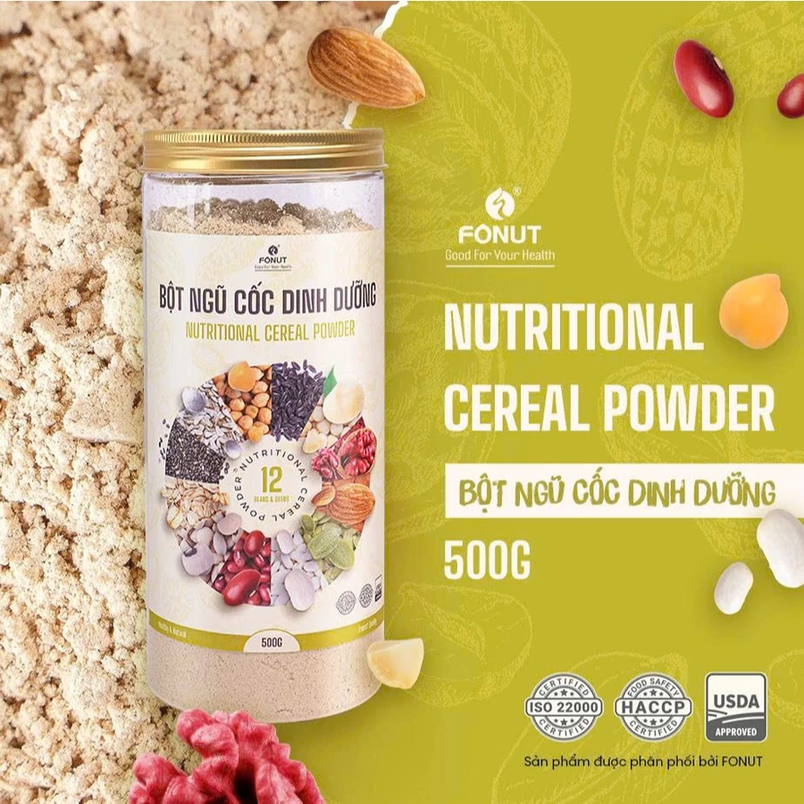 Bột ngũ cốc dinh dưỡng Fonut 500g bột ngũ cốc cho mẹ bầu từ 12 loại đậu hạt tự nhiên cao cấp