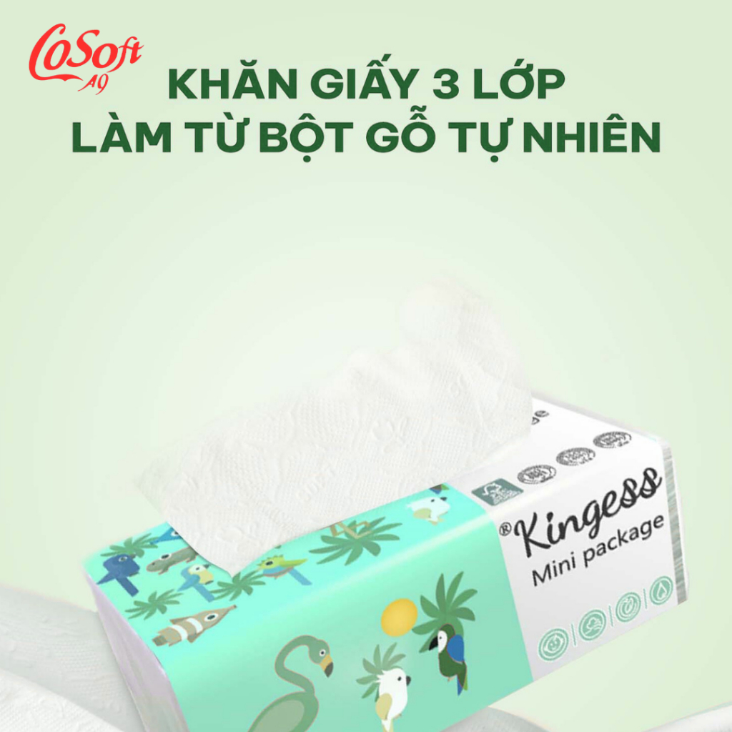 Khăn Giấy Rút Mini Kingess 300 Tờ – Giấy 3 Lớp Mềm Mại, An Toàn Cho Da – Combo 30 Gói Tiết Kiệm