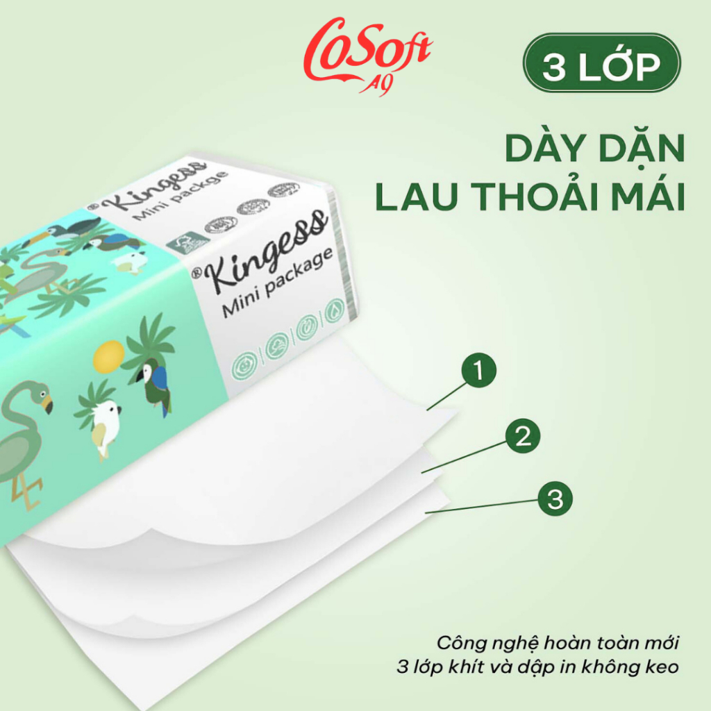 Khăn Giấy Rút Mini Kingess 300 Tờ – Giấy 3 Lớp Mềm Mại, An Toàn Cho Da – Combo 30 Gói Tiết Kiệm
