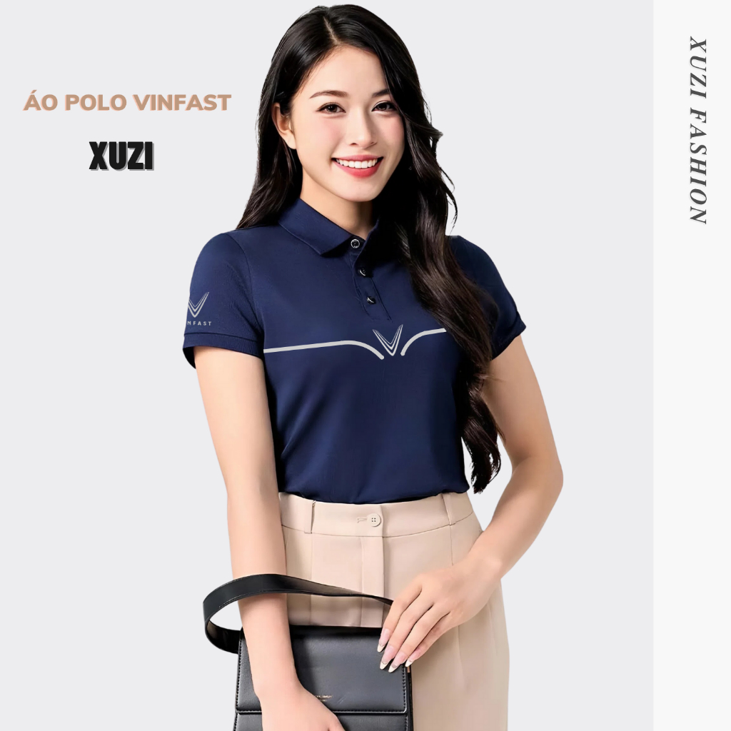 áo thun polo đồng phục Vinfast nam nữ áo phông có cổ bẻ ngắn tay hãng xe ô tô  vải cá xấu gai mịn thoáng mát XUZI,