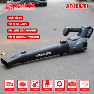 Máy Thổi Lá Workfix WF-LB03BL, Công Suất 100W, Pin Phổ Thông, Chuyên Thổi Lá, Bụi, Rác,...