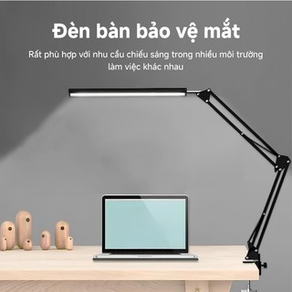 SUBOGDG Đèn bàn LED gập điều chỉnh cánh tay dài đa năng, Đèn bàn USB chiếu sáng 10 mức độ bảo vệ mắt ,có thể gấp gọn xoa