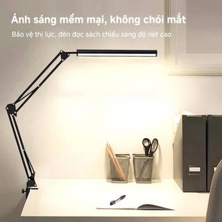 SUBOGDG Đèn bàn LED gập điều chỉnh cánh tay dài đa năng, Đèn bàn USB chiếu sáng 10 mức độ bảo vệ mắt ,có thể gấp gọn xoa