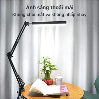 SUBOGDG Đèn bàn LED gập điều chỉnh cánh tay dài đa năng, Đèn bàn USB chiếu sáng 10 mức độ bảo vệ mắt ,có thể gấp gọn xoa