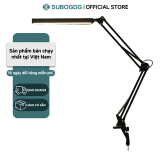 SUBOGDG Đèn bàn LED gập điều chỉnh cánh tay dài đa năng, Đèn bàn USB chiếu sáng 10 mức độ bảo vệ mắt ,có thể gấp gọn xoa