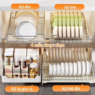 Gslife Kệ Đựng Gia Vị & Bát Đĩa giảm chấn không ồn Chịu Lực Tốt, Phù Hợp Mọi Không Gian