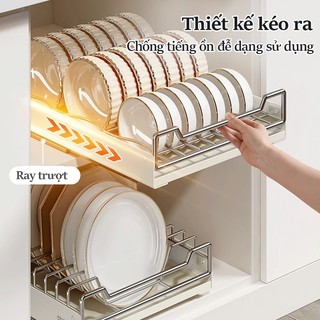 Gslife Kệ Đựng Gia Vị & Bát Đĩa giảm chấn không ồn Chịu Lực Tốt, Phù Hợp Mọi Không Gian
