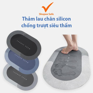 Thảm lau chân silicon chống trượt siêu thấm đế cao su dày dặn cao cấp