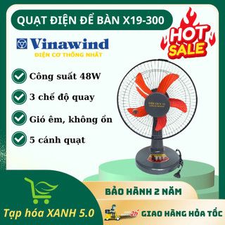 Quạt bàn điện cơ thống nhất X19-300 5 Cánh Động cơ bền bỉ, Công Suất 48W 3 Chế Độ Gió BH 24Tháng