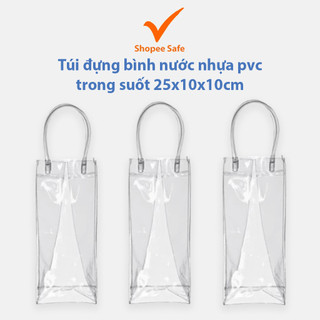 Túi đựng bình nước nhựa pvc trong suốt 25x10x10cm cao cấp tiện dụng #A120
