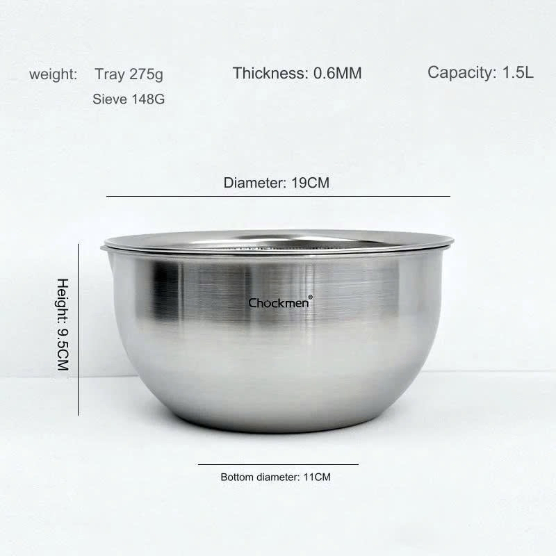 BỘ TÔ RỔ CHOCKMEN INOX 18/10 SIZE 20/22/24CM