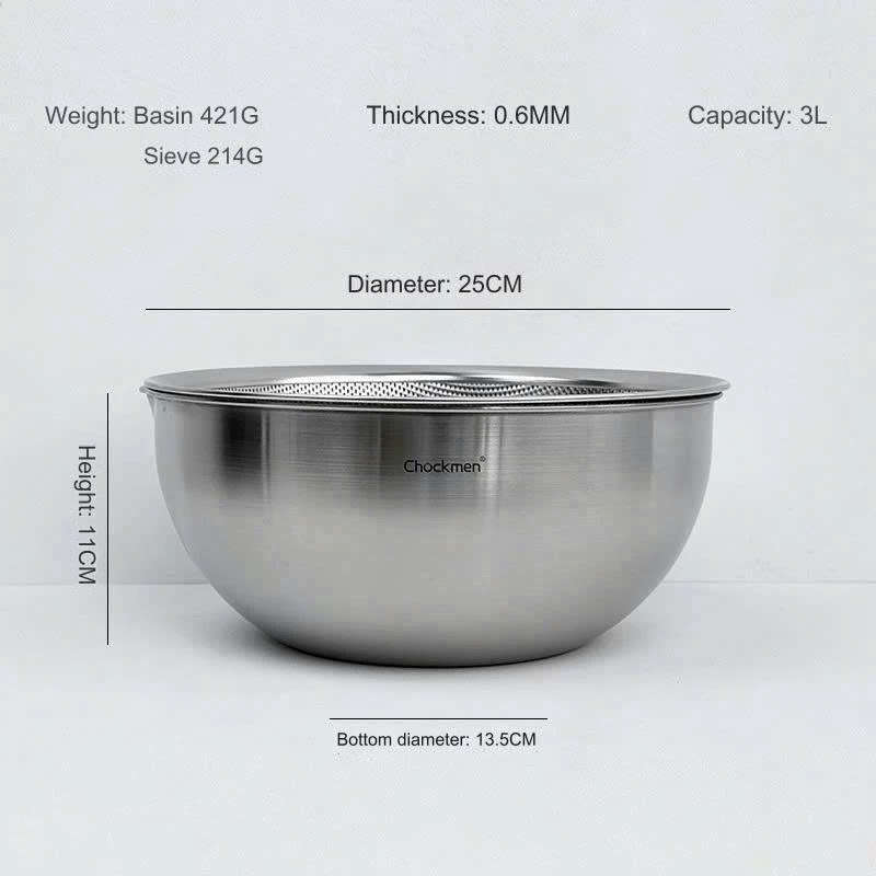 BỘ TÔ RỔ CHOCKMEN INOX 18/10 SIZE 20/22/24CM