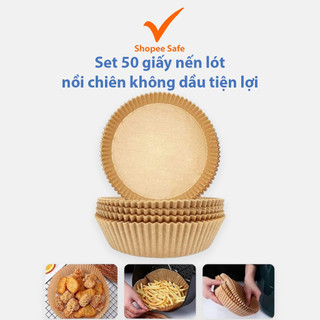 Set 50 giấy nến lót nồi chiên không dầu tiện lợi chống dính dễ vệ sinh nồi