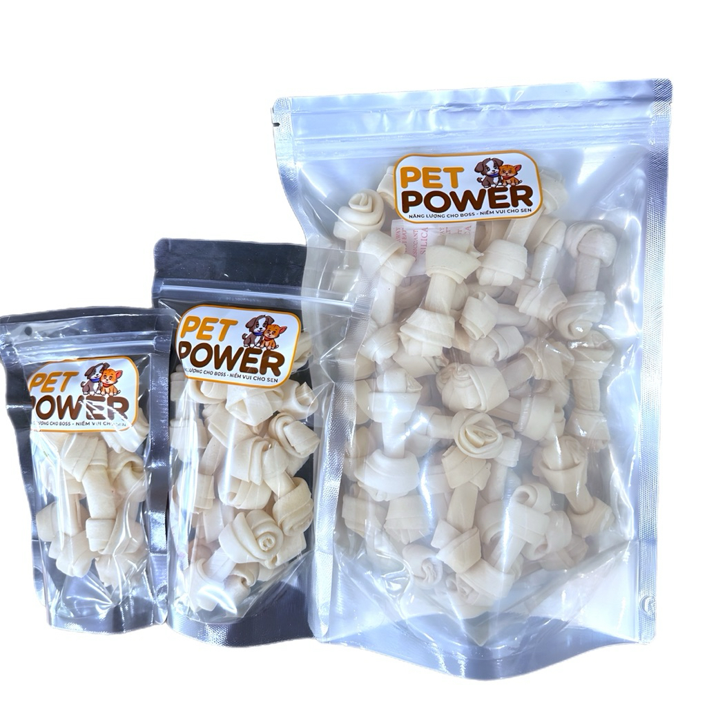 Snack Xương Gặm 100% Da Bò Tự Nhiên & Vị Sữa Cho Chó - [200g - 1kg]