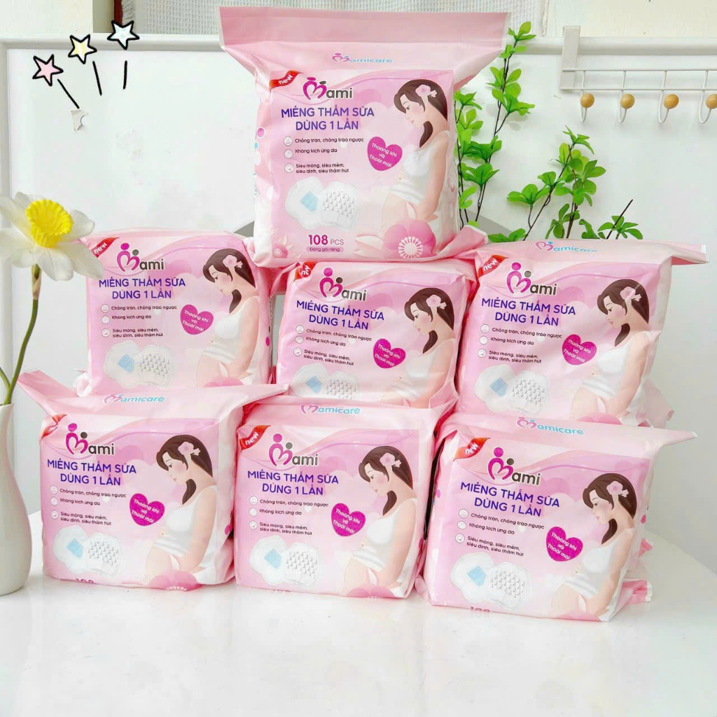 Thấm sữa mami gói 108 miếng kháng khuẩn dễ dàng tiện lợi khi sử dụng Bahu_Baby