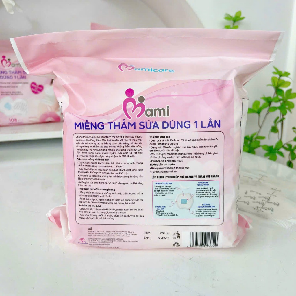 Thấm sữa mami gói 108 miếng kháng khuẩn dễ dàng tiện lợi khi sử dụng Bahu_Baby