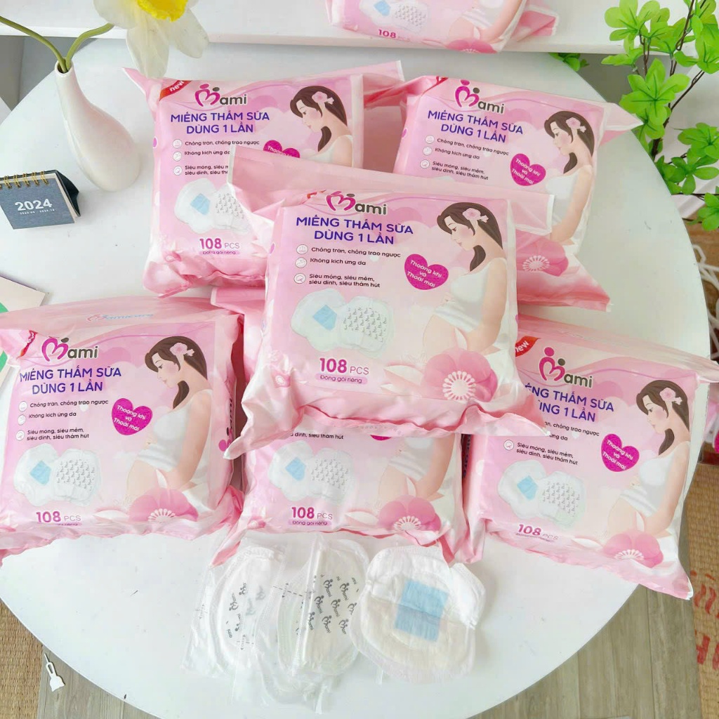 Thấm sữa mami gói 108 miếng kháng khuẩn dễ dàng tiện lợi khi sử dụng Bahu_Baby