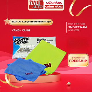 [Hàng tặng khăn 3M] Khăn Lau Đa Năng Cao Cấp Microfiber 3M™ SQ21 (vàng - xanh)
