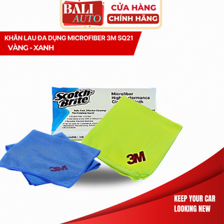 [Hàng tặng khăn 3M] Khăn Lau Đa Năng Cao Cấp Microfiber 3M™ SQ21 (vàng - xanh)