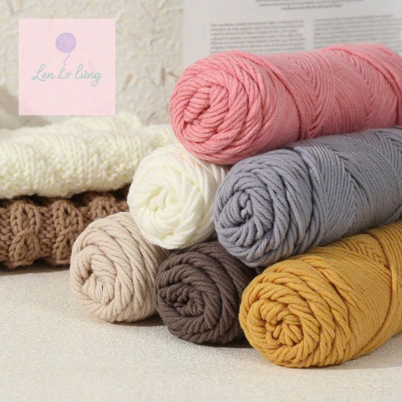 Len Cotton Love Len Ống 3mm móc khăn quàng cổ mũ len mùa đông | Shopee ...