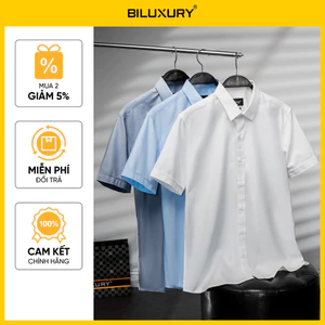Áo Sơ Mi Nam Ngắn Tay BILUXURY 9SMCB548 Chất Vải Kháng Khuẩn Chống Tia UV