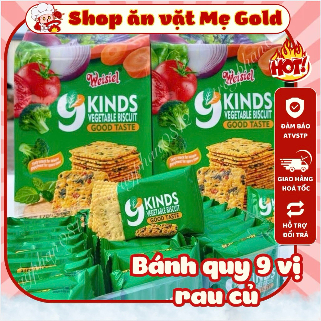 Bánh quy rau củ ăn kiêng 9 vị, bánh quy 9 vị rau củ Weisiel, bánh ăn ...