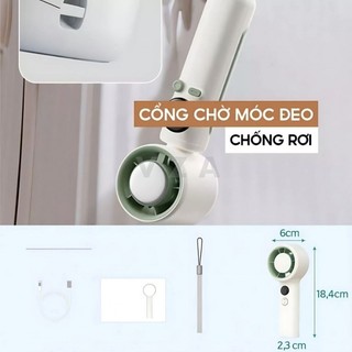 Bảo hành 12 tháng Quạt S026 Cầm Tay Mini Sạc Pin Gắn Sò Lạnh Làm Mát 199 Cấp Độ Gió Màn Hình LCD Hiển Thị Tặng Kèm Dây Đ