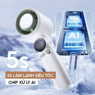 Bảo hành 12 tháng Quạt S026 Cầm Tay Mini Sạc Pin Gắn Sò Lạnh Làm Mát 199 Cấp Độ Gió Màn Hình LCD Hiển Thị Tặng Kèm Dây Đ