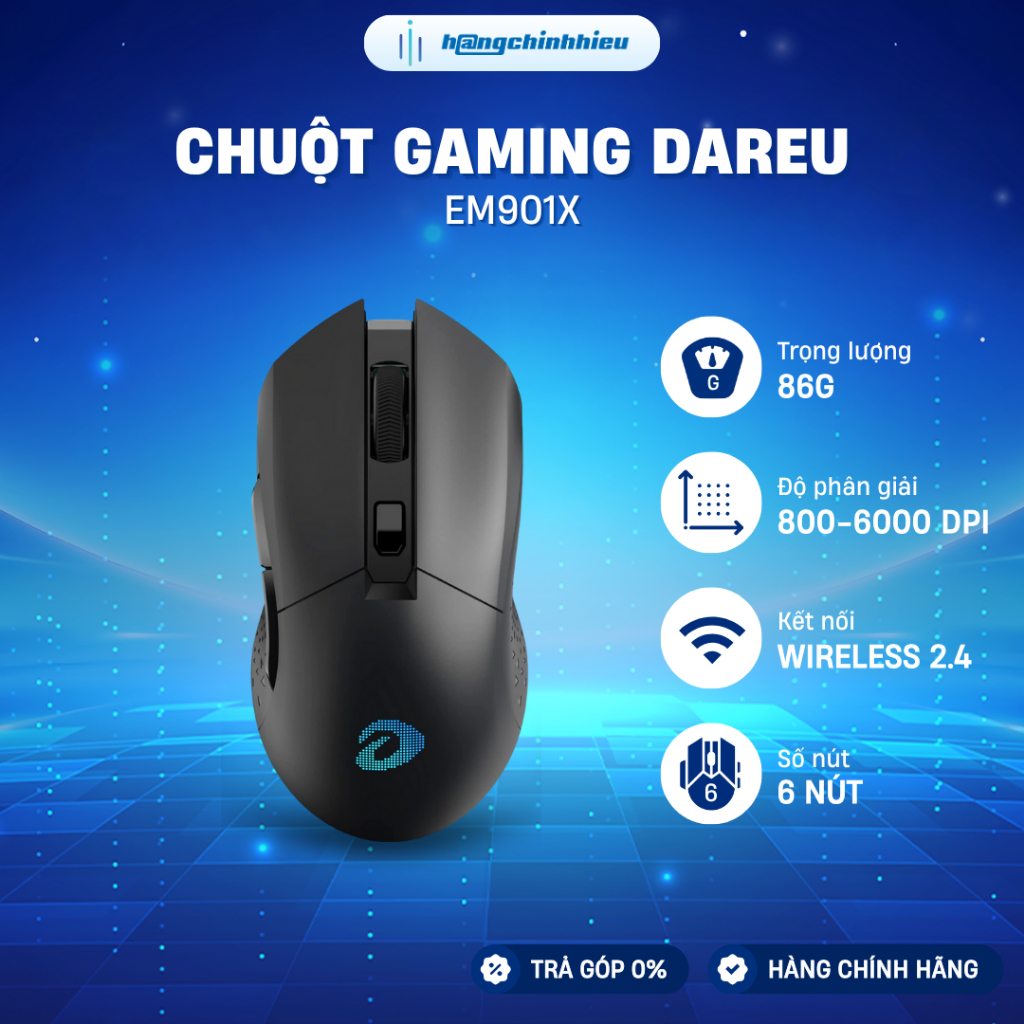 Chuột Gaming DareU EM901X RGB Superlight Wireless Black | Shopee Việt Nam