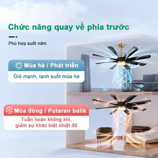 GOGEOUS Quạt trần 8 cánh kích thước siêu lớn 152cm Thích hợp cho, phòng khách, trung tâm mua sắm, quán cà phê