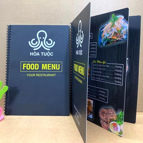 Menu Nhựa PVC Cao Cấp Cho Quán Ăn, Cafe – Chống Nước 100%, Màu Sắc Sắc Nét, Thẩm Mỹ Cao