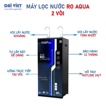 Máy Lọc Nước RO ION KIỀM 2 Vòi 4-11 Cấp Lọc AQUA MVS (nước uống trực tiếp - không làm nóng lạnh)
