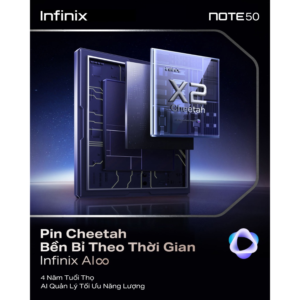 Điện thoại Infinix NOTE 50 (8GB/256GB) | AMOLED 144Hz | Camera AI 50MP | Loa Kép | Sạc 45W | BH 12T