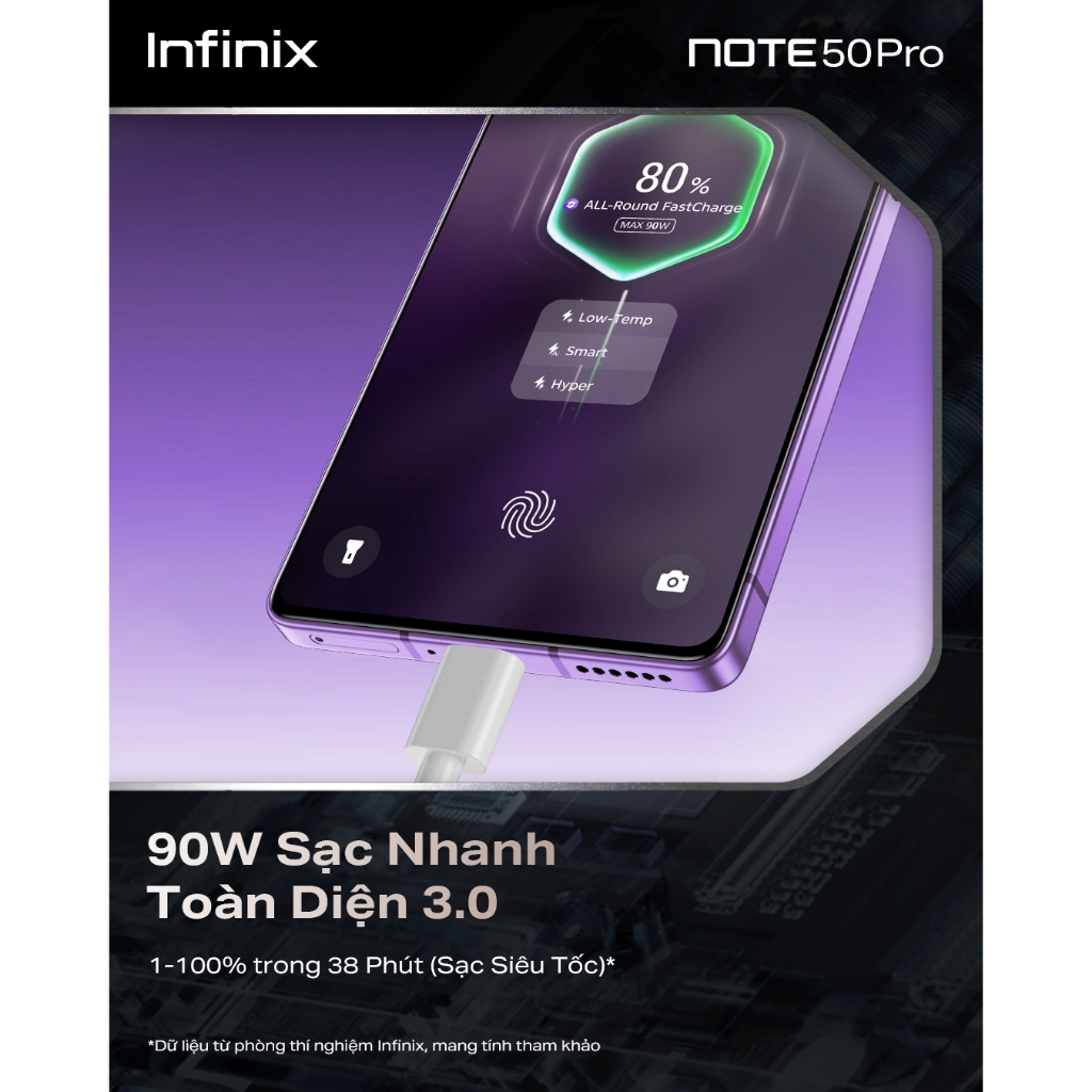 Điện thoại Infinix NOTE 50 Pro (12GB/256GB) | AMOLED & 144Hz | Camera AI 50MP | Sạc 90W | BH 12tháng