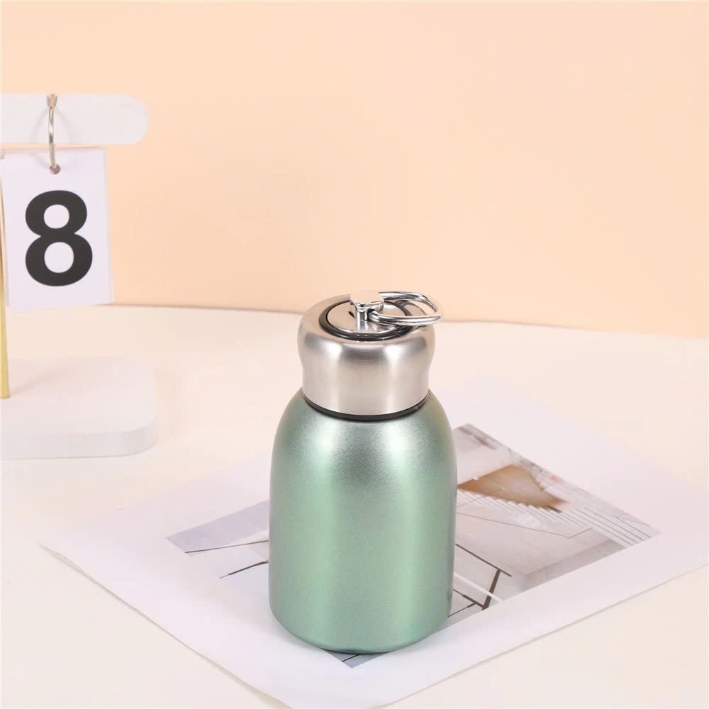 Bình Giữ Nhiệt Inox Xinh Xắn Cho Dân Văn Phòng,Bình Cafe Lùn Nhỏ Gọn Sang Trọng - BÌNH CAFE MINI 300ML CÓ QUAI XÁCH